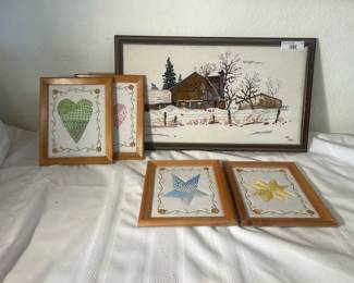 Rustic Barn Needlework & Country Patchwork Art Set