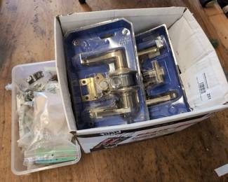 Lot of misc Door handles, hinges, and more