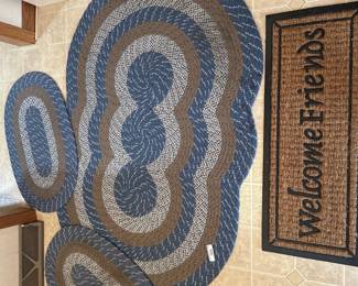 3 Braided Rugs, 1 Welcome Mat