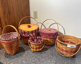 Longaberger Baskets with Liners (Set of 5)