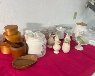 Mixed Kitchen & Décor Lot – Rae Dunn, Shakers, Vases & Bowls