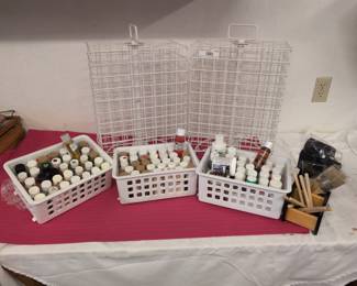 Acrylic Paint Racks, Acrylic Paints, and brushes