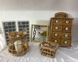 Vintage Wood 8 Drawer Spice Cabinet and other country decor