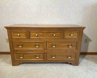 7 Drawer Style Solid Oak Dresser