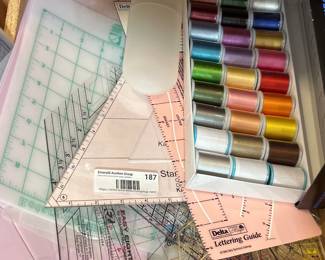 Quilting Rulers & Thread Lot