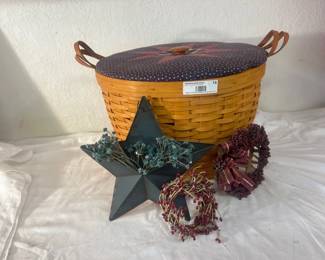 Longaberger Basket with Fabric Lid