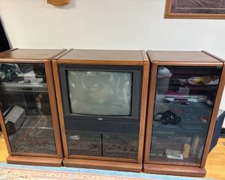 TV, cabinet, electronics