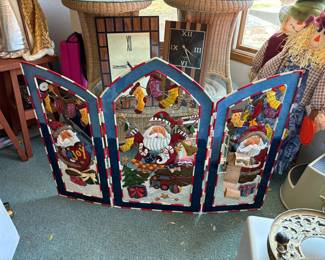 Christmas fire place screen