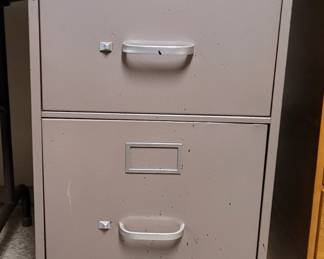 Two 2 Drawer Filing Cabinets on Wheels