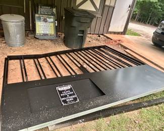 (Barn) driveway gate, two 7’’ sections, comes with mechanical arm, solar panel, and other pieces