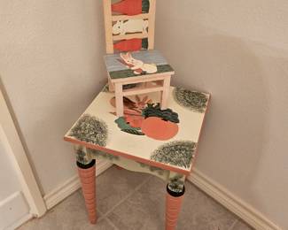 Kids bunny table and chair.