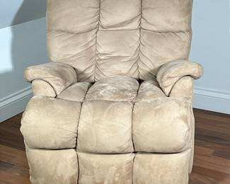 Brown Tufted Ultra suede Recliner | Upholstered suede recliner with manual reclining
Dimensions: h. 40 x w. 40 x l. 37 in