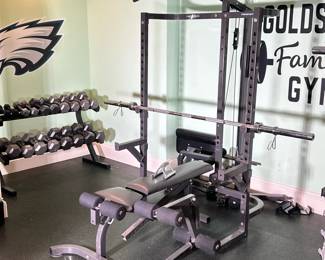BODYSMITH PROSYSTEM BENCH PRESS & Cable Machine | Including bench, multiple attachments, and bar, no plates included - h. 82 x w. 47.5 x d. 84 in (with bench)