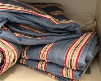 Striped Fabric Drapes | A set of striped fabric drapery / fabric.