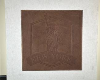 New York Textured Art | New York embossed fabric art on a linen canvas stretcher - h. 20 x w. 20 in