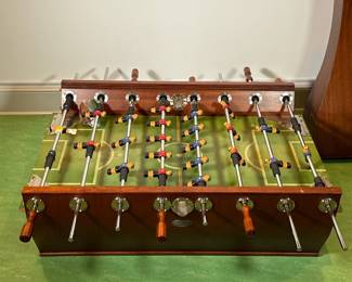 Sportcraft Stadium Foosball Table | With wooden base, currently disassembled; n.b. first photo is a stock photo - h. 35.25 x w. 33 x l. 60 in (approx., without handles)