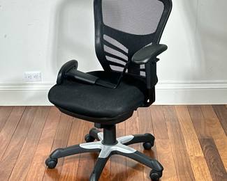 Modway Black Mesh Office Computer Chair | With armrest, mesh back, and fabric cushion seat. Back height/seat depth adjustable. Included tilt tension and lock function. Having five hooded dual-caster wheels
- h. 37.25 x w. 21 x d. 20 in
