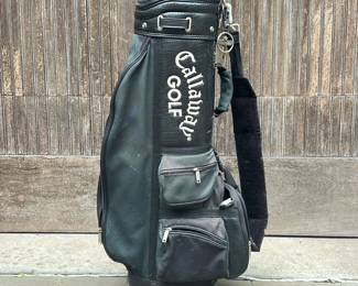 Callaway Golf Bag | Black bag with shoulder strap and multiple pockets. - h. 35 x w. 10 x d. 16 in