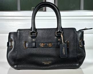 Coach Black Leather Hand Bag | Coach Blake Carryall 27 handbag of black leather. - h. 5.25 x w. 9.5 in (approx.)