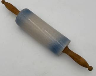 Blue Swirl Stoneware Rolling Pin