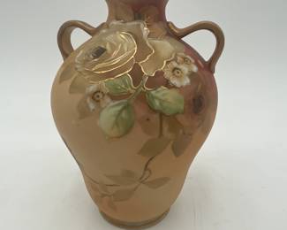 Hand Painted Nippon Floral Vase