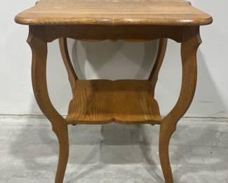 Oak Parlor Table with Shelf
