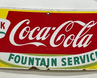 Coca Cola Fountain Service Sign