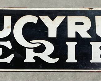 Bucyrus Erie Porcelain Sign, American Manufacturer of Heavy Equipment Formed in 1927 and Played a Significant Role in Worldwide Projects incl. the Panama Canal.