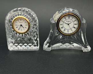 2 Waterford Cut Crystal Clocks