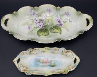 2 RS Prussia Relish Floral Dishes