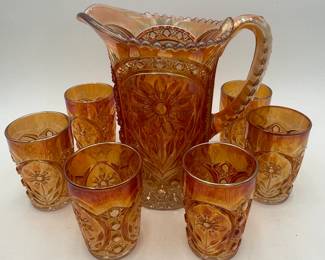 Marigold Carnival "Mayflower" Water Set, Imperial Glass