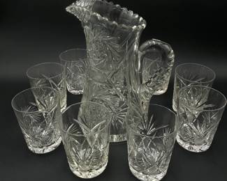 Brilliant Cut Glass Water Set