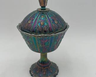 Fenton "Paneled Daisy" Covered Compote