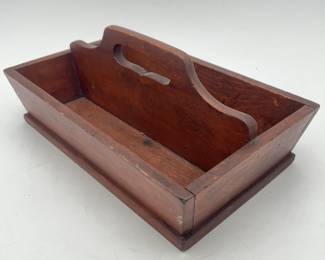 Divided Wooden Utensil Box