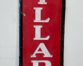 1949 Tall 5 Foot Willard Batteries Metal Advertising Sign