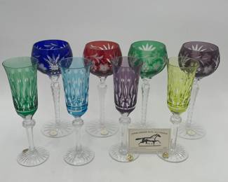 Fine Cut Glass Colorful Stemware