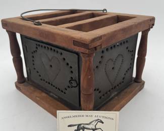 Punch Tin Foot Warmer with Hearts