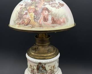 Mt. Washington Lamp with Hand Painted Base & Shade