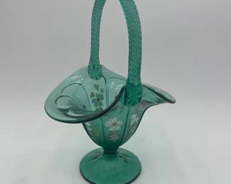 Fenton Hand Painted Artist Signed Basket