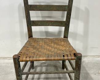 Early Ladder-Back Chair in Old Paint