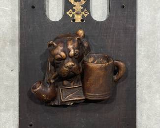 Dog Pipe & Match Safe on Hanging Backboard