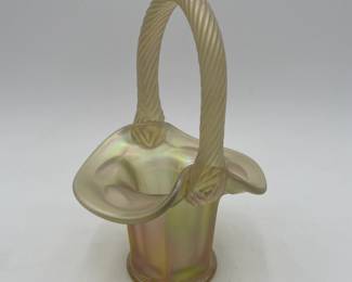 Fenton Iridescent Glass Basket 