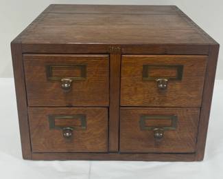 Globe Oak 4 Drawer File Cabinet