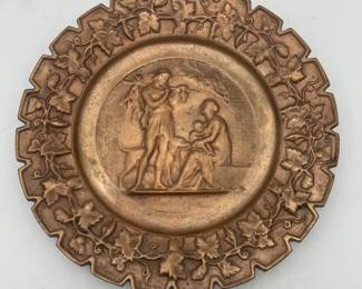 Round Bronze Figural Plaque