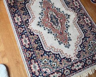 Wool silk blend rug