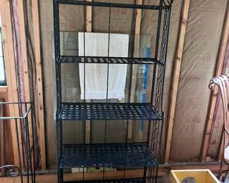 Bakers rack (glass behind is top for coffee table base on bottom right)