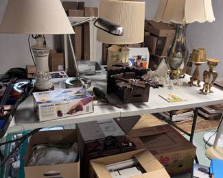 Lamps, sewing machines, new in box serger
