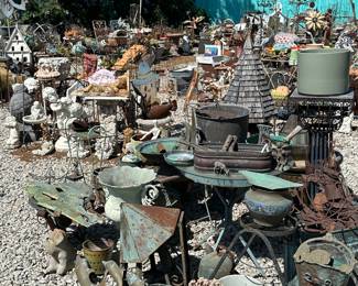 You will find Bauer, and other famous art pottery pots and planters.
