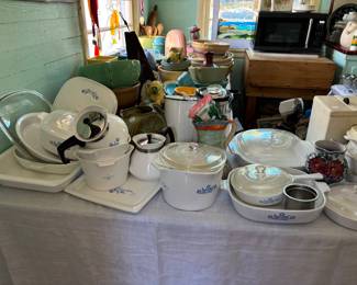 So much vintage Blue Cornflower Corning ware!