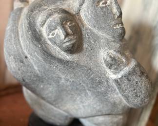 Inuit sculpture, titled: "mother and child," by Peter Sevoga, carved in the 1940's. The owner purchased this piece for $2200., in the 1980's. All paperwork comes with the purchase of this piece